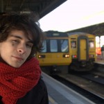 Tourist with Arriva Wales train