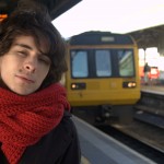 Tourist with Arriva Wales train