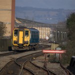 Arriva Wales train departing Cardiff Queen Street station