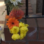 Flowers left by locals in memory of the baby boy
