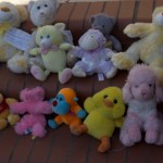 Cuddly toys and notes left by locals in memory of the baby boy