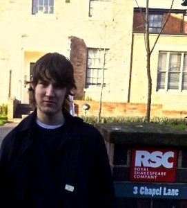 Gary Kirk outside the Royal Shakespeare offices in Stratford-upon-Avon